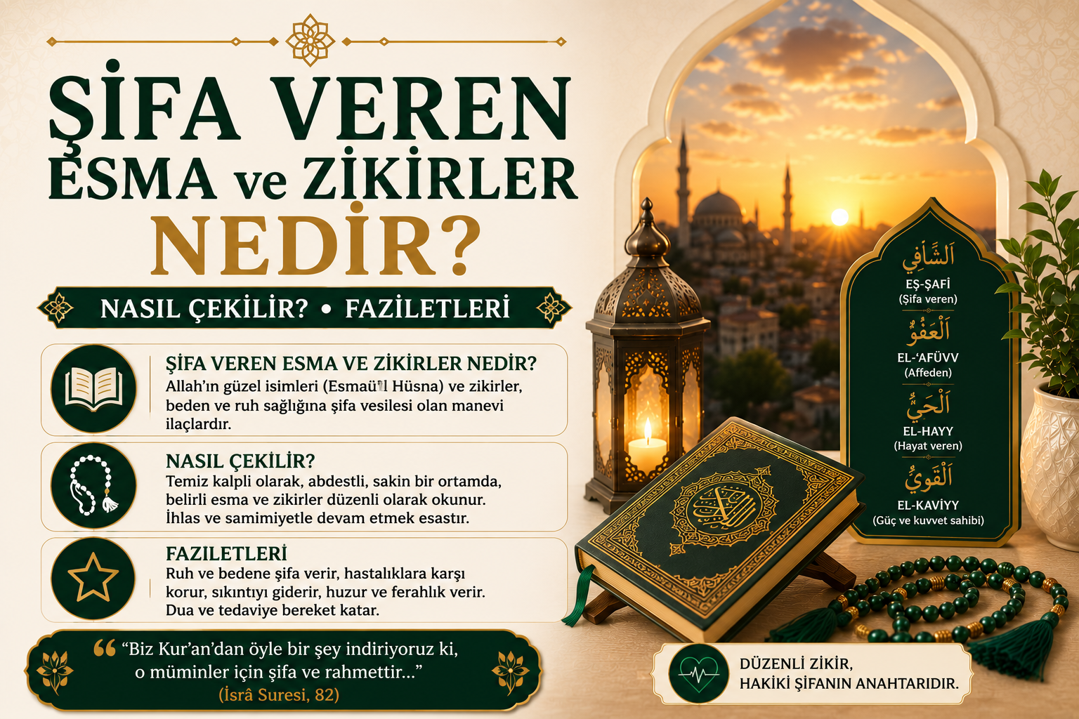 Şifa Veren Esma ve Zikirler Nedir? Nasıl Çekilir? Faziletleri